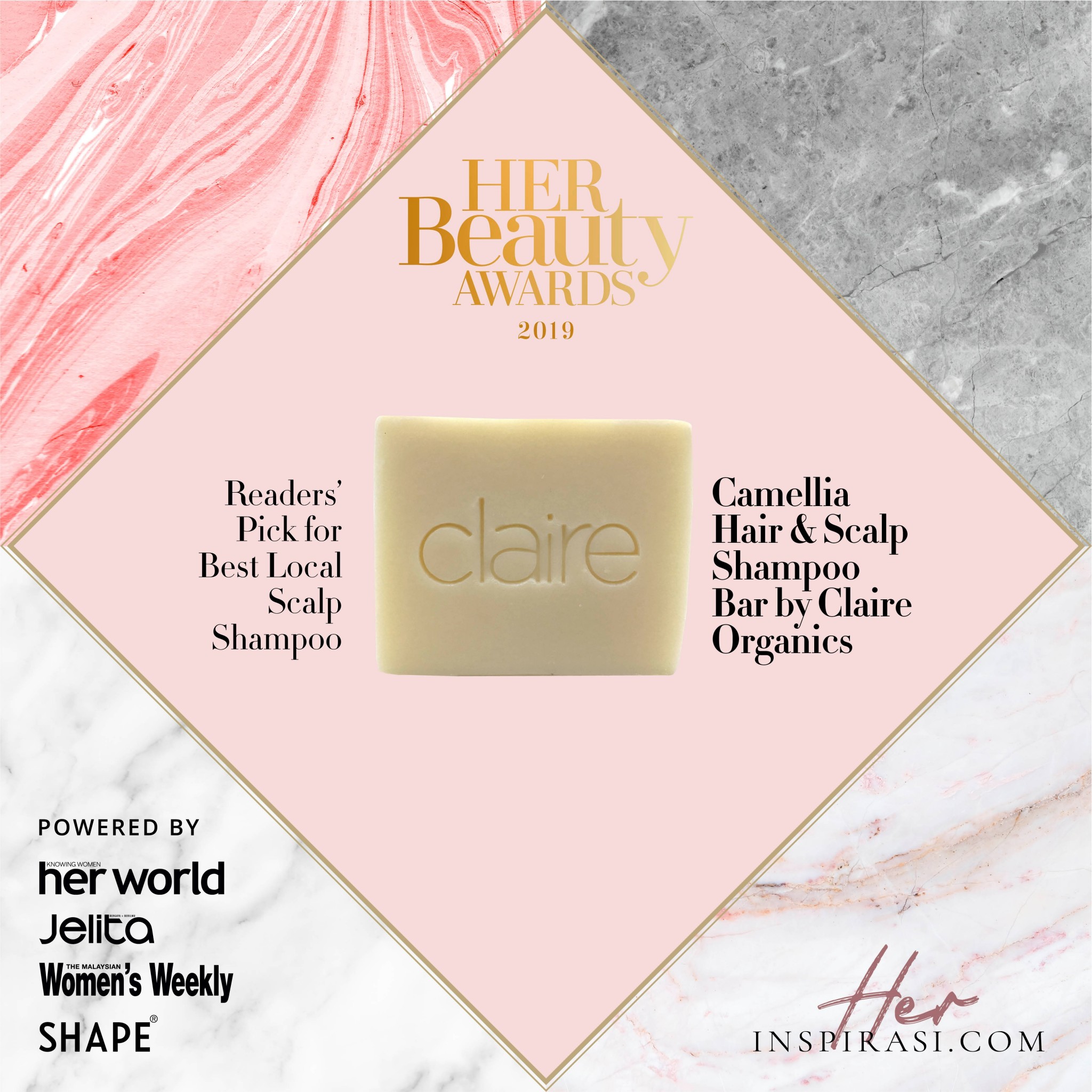Claire Organics Award @ Best Hair & Scalp Shampoo Bar Claire Organics Award @ Best Hair & Scalp Shampoo Bar