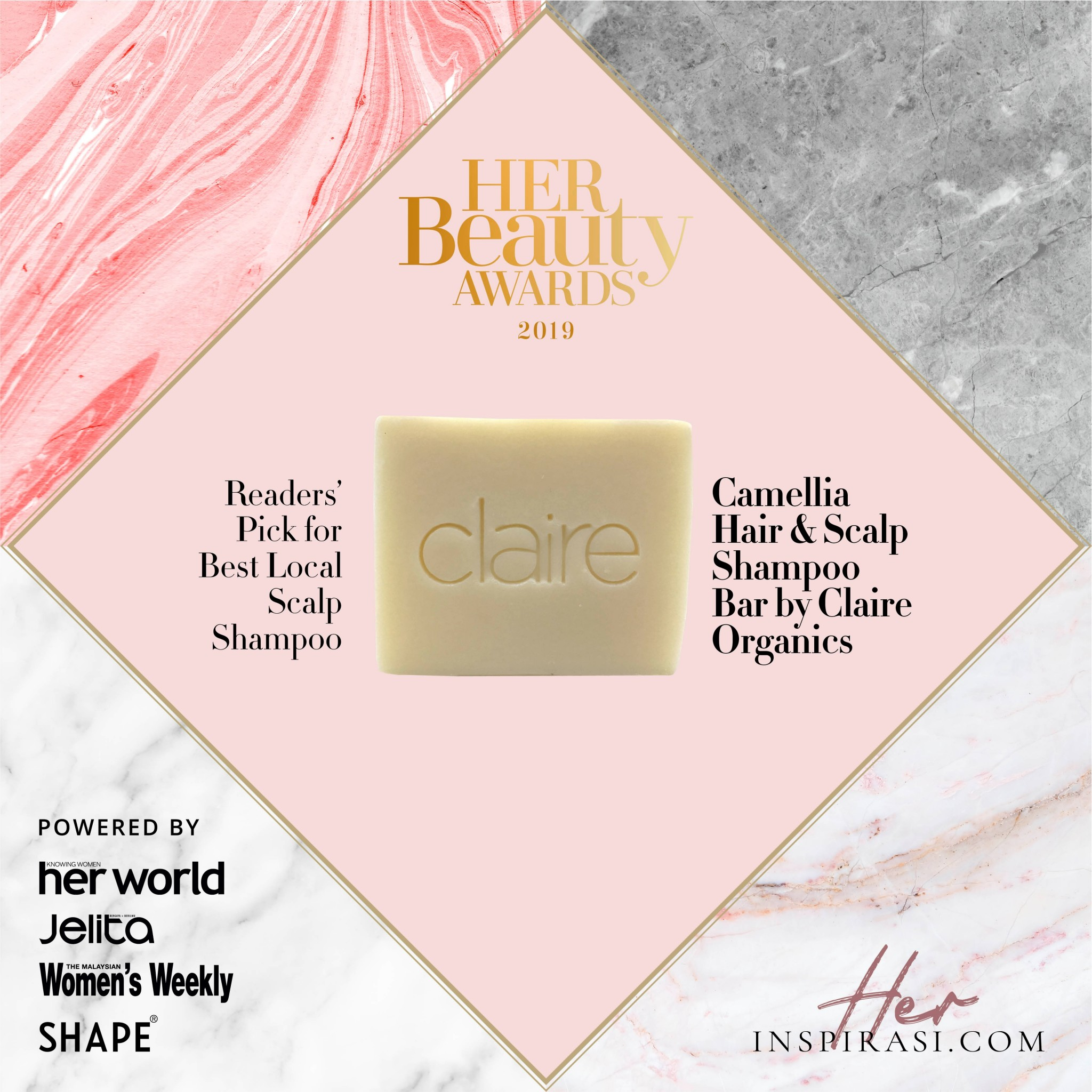 Claire Organics Award @ Best Hair & Scalp Shampoo Bar Claire Organics Award @ Best Hair & Scalp Shampoo Bar